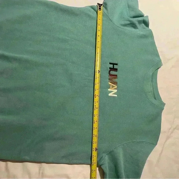 Wear The Peace HUMAN Long Sleeve Sweatshirt Green Size XL EUC - Picture 3 of 8